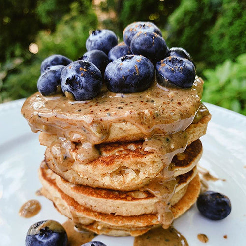 Deja Blue Topped Pancakes